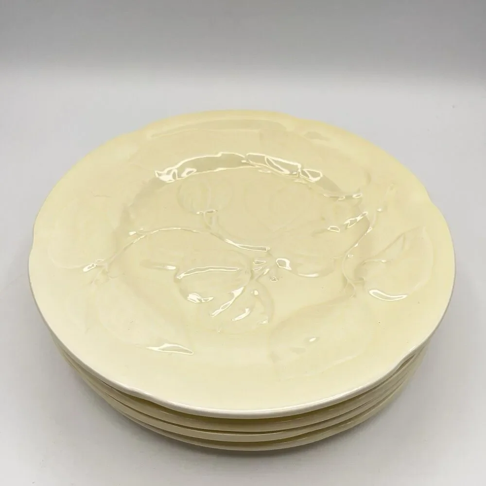 Williams Sonoma Olive Harvest Yellow Salad Plates Made In Portugal Set Of 4